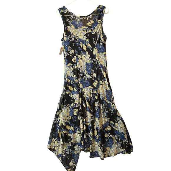 Y2K Vintage Floral Dress Grunge Handkerchief Hem Cowl Neck Lace 90s Fairycore LG - Picture 6 of 9